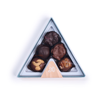 Rocky Mountain Chocolate’s peak box: 5 handmade chocolates – Cashew Dome, Pecan Dome, Almond Cluster, Sea Salt Almond Toffee Cluster, and Cashew Mini Mogul. Crafted for an unforgettable taste.