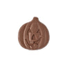 Pumpkin-shaped milk chocolate showcasing the detailed design and rich texture of the handcrafted treat